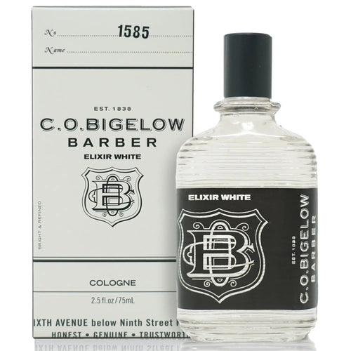 C.O. Bigelow Elixir White Cologne - No. 1585 2.5 fl oz Cologne for Men Modern Fresh Refined Clean Citrus & Peppery Wood Masculine Perfumes for Men